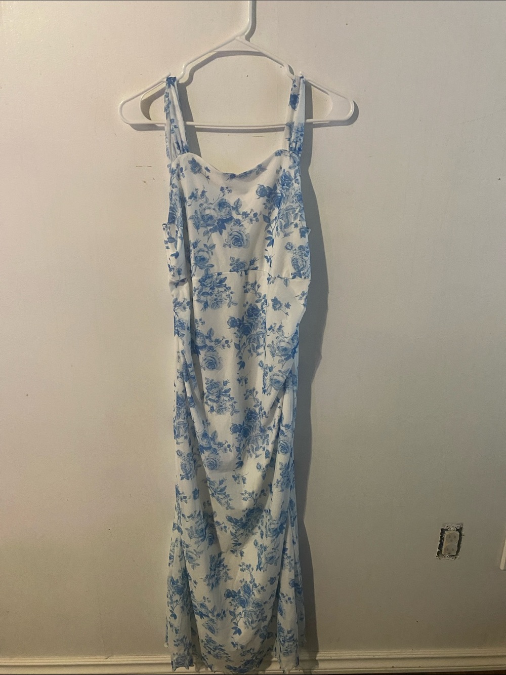 Blue Floral Maxi Slip Dress - Elegant Summer Style